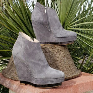 Le Silla sude‎ Wedge Ankle Boots SZ 8